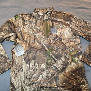 Realtree APX Camo Performance Layer 1/4 Zip Long Sleeve Shirt Mens XL hunting